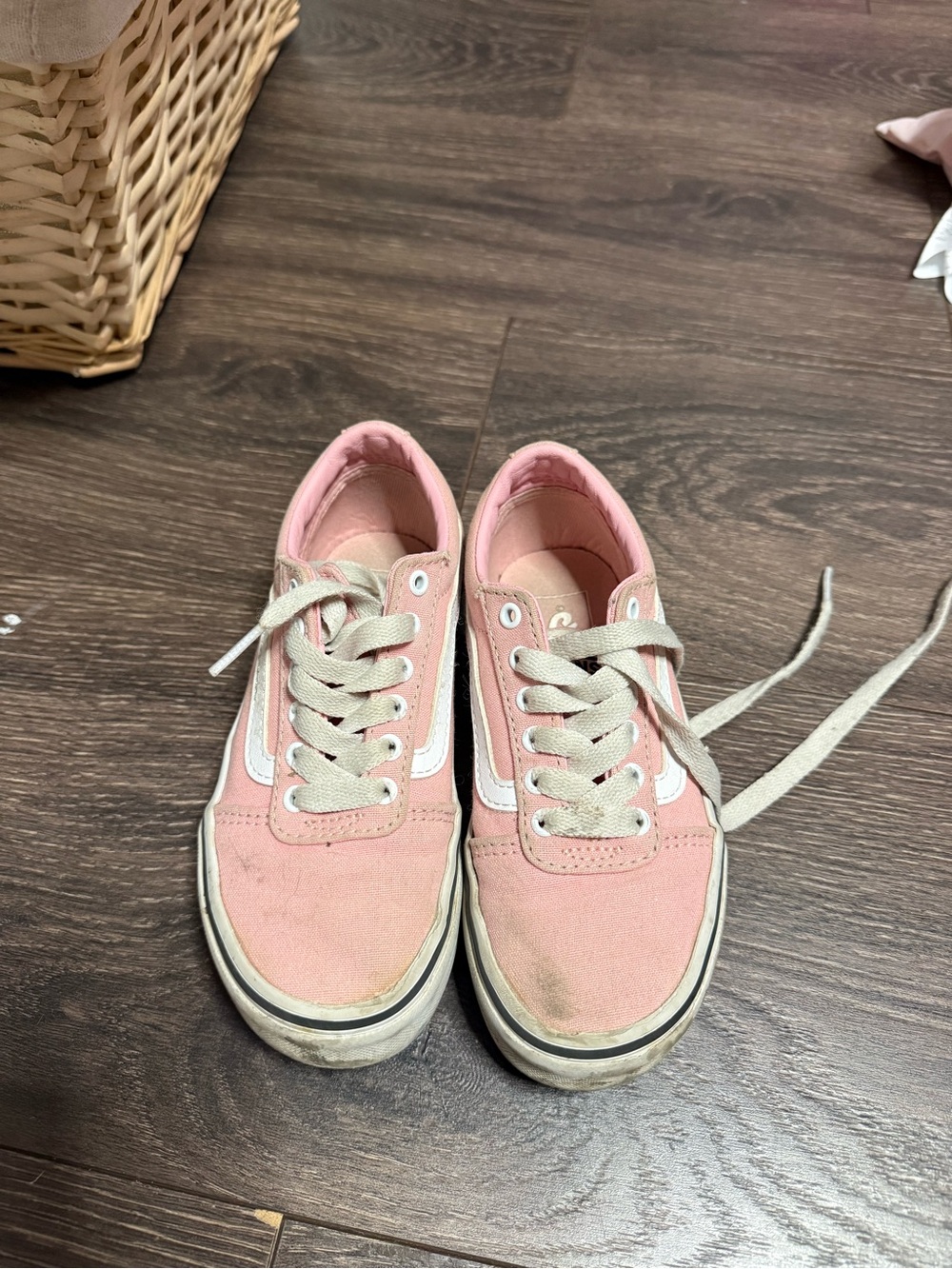 Vans Pink and White Kids Sneakers